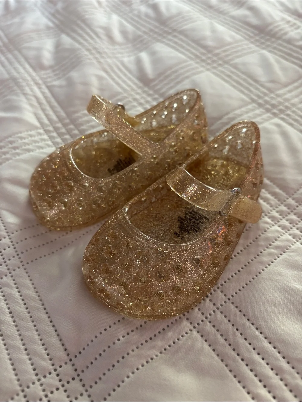 Girls' Glitter Jelly Mary Jane Shoes - Gold